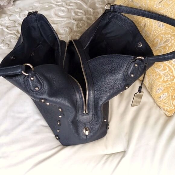 COACH Edie 31 Silver Stud/Floral Rivets Classic Handbag - Picture 11 of 16